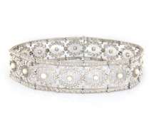 Antique Tiffany & Co Belle Epoque Circa 1900's Pearl and Diamond Necklace, Platinum