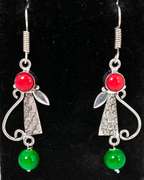 Abstract Beaded Earrings in Sterling Silver