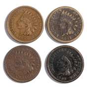 1859 CN 1862 CN 1864 CN &1874 Indian Cents
