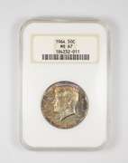 MS67 1964 Kennedy Half Dollar - Monster Toned - Graded NGC