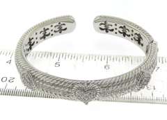 Judith Ripka Heart CZ Hinged Cuff Bangle