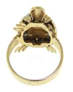 Modern and Sleek Turtle Ring With Diamonds