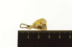 10K Yellow Gold Retro Raw Cluster Textured Nugget Pendant