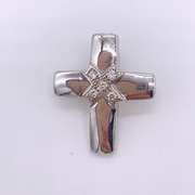 14kt White Gold & Diamond Cross Pendant