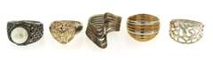 Group Lot of 5 Sterling Silver Rings
