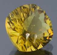 Hypnotizing 5.92ct concave cushion burnished gold Citrine