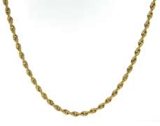Simple Yellow Gold Rope Chain Necklace