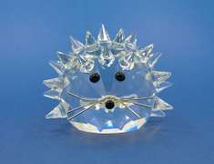 Vintage Swarovski Crystal Hedgehog Figurine With Black Eyes and Nose