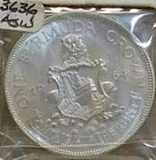 Bermuda 1964 Crown Sil 500 fine, GEM Unc