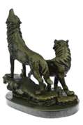 Howling Wolf Bronze Sculpture