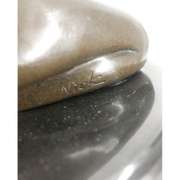 Sexy girl sitting with Pony Tail Bronze Sculpture