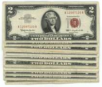 20 Nicer Series of 1963 $2 Red Seal Notes