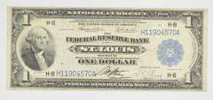 1918 $1 National Currency Note - St. Louis, MO - Horse Blanket