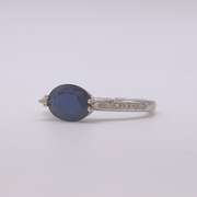 14kt Gold, Blue Sapphire, & Diamond Cocktail Ring