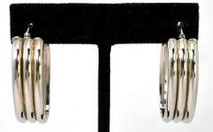 Eye-Catching Elongated Hoop Earrings in Sterling Silver