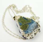 Big Chunky Sterling Amethyst Geode Pendant & Chain