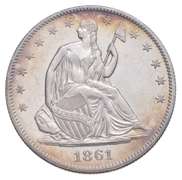 1861 Seated Liberty Half Dollar