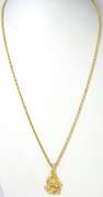 Gorgeous 14KT Yellow Gold Nugget Necklace with Diamond