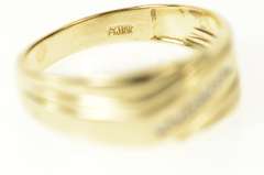 10K Yellow Gold Squared Diamond Men's Classic Wedding Ring