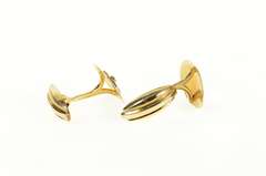 10K Yellow Gold Masonic Compass Square Oval Retro Cuff Links