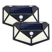 2pcs 100 LED Solar Power Waterproof PIR Motion Sensor