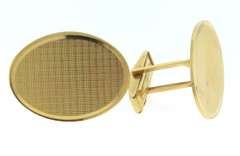 Wonderful Yellow Gold Oval Cufflinks