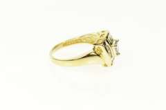 14K Yellow Gold Trillion Tanzanite Diamond Halo Statement Ring