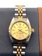 Ladies Two Tone Datejust Rolex with Gold Dial