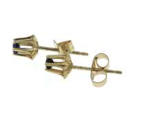 Elegant Yellow Gold Blue Sapphire Stud Earrings
