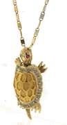Fantastic Turtle Pendant with Diamonds on Chain