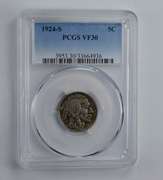 VF30 1924-S Indian Head Buffalo Nickel - Graded PCGS