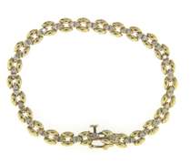 Fabulous Yellow Gold Panther Link Diamond Bracelet