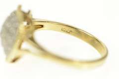10K Yellow Gold Pave Diamond Domed Heart Love Promise Ring