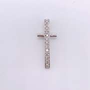 14kt White Gold & Diamond Cross Pendant
