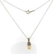 Choice White Gold White Pearl and Diamond Necklace