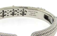 Judith Ripka Heart CZ Hinged Cuff Bangle