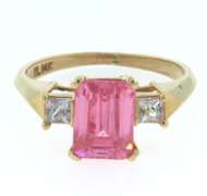 Handsome Yellow Gold Pink and White CZ Ring