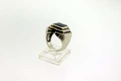 Sterling Silver Black Onyx Square Ring