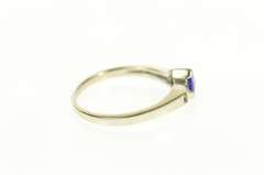 14K White Gold Trillion Tanzanite Diamond Channel Statement Ring