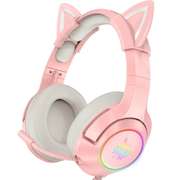 Wired Headphones RGB Luminous Pink Cat Ear