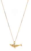 Playful 14kt YG Whale Charm Necklace