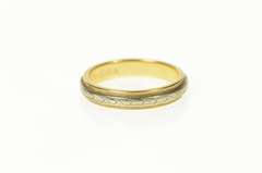 14K Yellow Gold Art Deco Etched 3.8mm Wedding Band Ring
