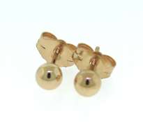 Cute Yellow Gold Ball Stud Earrings