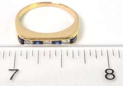 Sleek Sapphire & Diamond Band in 14KT Yellow Gold