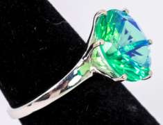Colossal Blue-Green Mystic Quartz in Sterling Silver