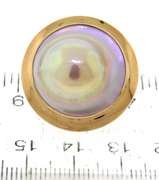 Fabulous Yellow Gold 20mm Mabe Pearl Earrings