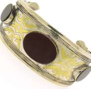 Turkmen Antique Silver Bracelet with Carnelians