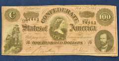 1864 $100 Confederate States of America Note