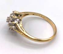 Superb 14kt Yellow Gold Diamond Cluster Ring