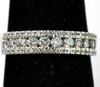 Petite Diamond Band in White Gold, Size 4-1/2
